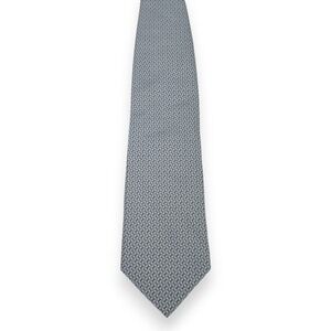 VTG Armani Collezioni Mens Silk Tie 55‎ x 3.5 Blue Gray Geometric Necktie Italy